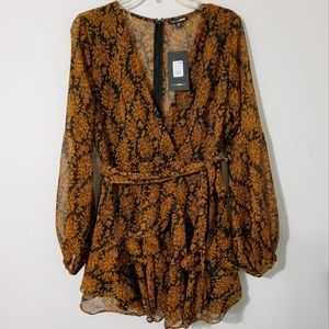 NWT!  Fashion Nova Wildflower Nights Mini Dress Black/Combo Size XL